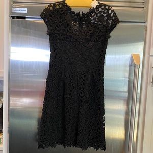 LAST CHANCEBlack Floral Embroidered Chetta B Dress